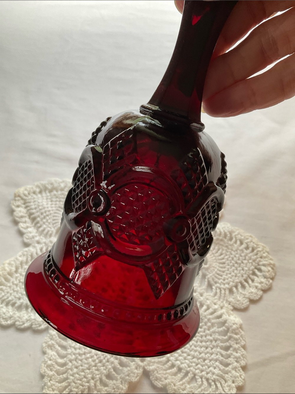 Avon 1876 Cape Cod Glass Ruby Red Hostess Bell
